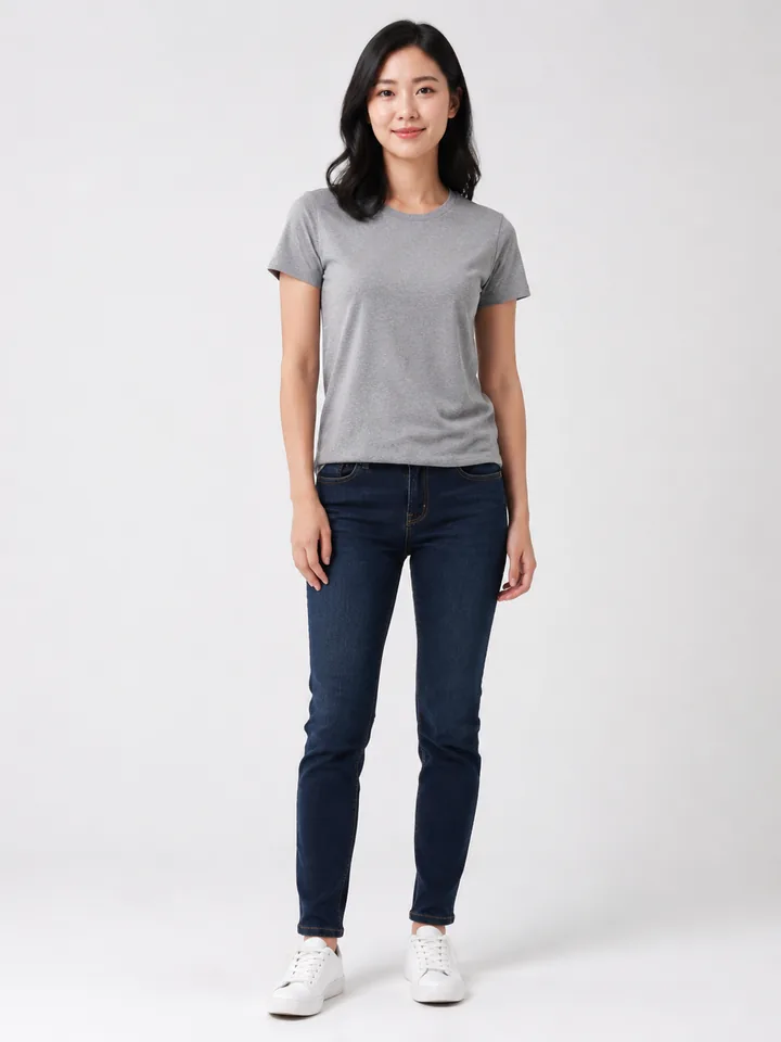 User photo upload example for AI virtual try-on — full-body shot in casual outfit